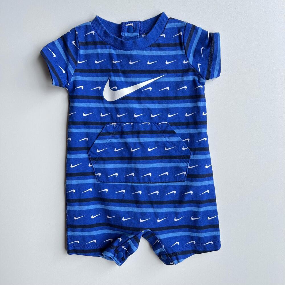 Nike Newborn Striped Romper - Blue